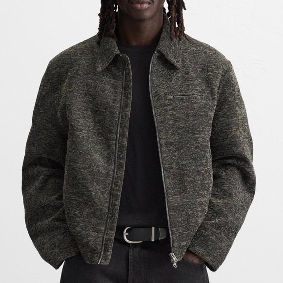 Zara Other - Zara Textured Zip Jacket Men’s M Jacquard Textured Weave Screen Worn IWTV